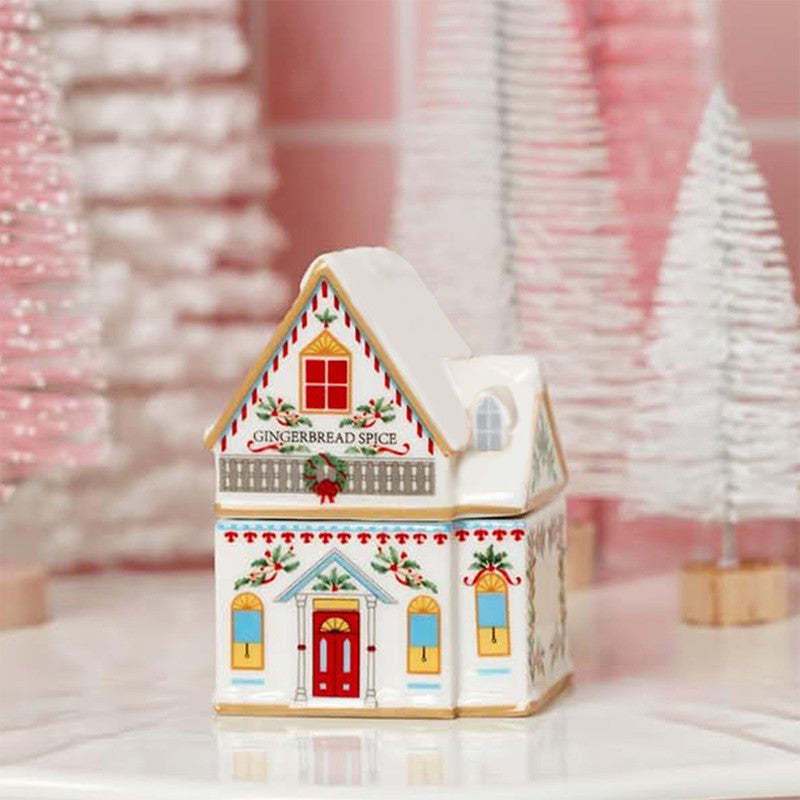 ?1PCS Holiday Village Spice House Set, Mini Christmas Gingerbread Houses Jars, Kitchen Countertop Festive Decor, New Year Gifts