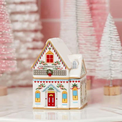?1PCS Holiday Village Spice House Set, Mini Christmas Gingerbread Houses Jars, Kitchen Countertop Festive Decor, New Year Gifts