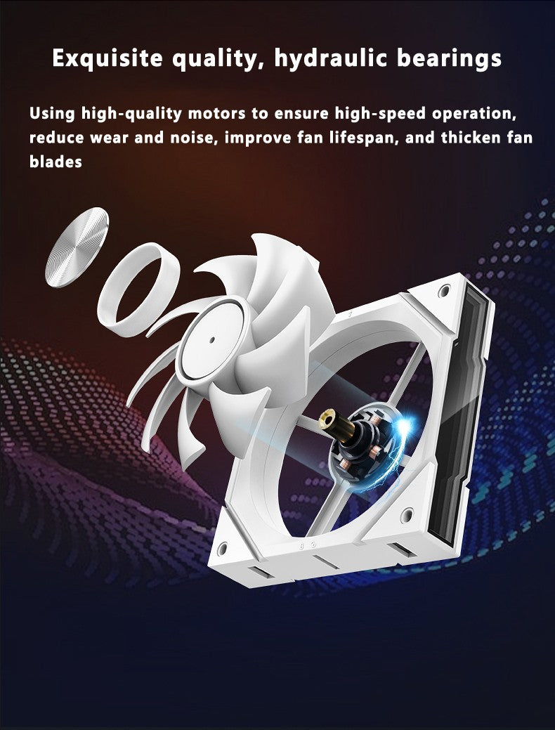 ICE Whale WX-1 Wireless Splicing PC Case Fan 120mm ARGB Mirror Cycle Effect 800-2000RPM 360mm Water-cooled Radiator Cooling Fan