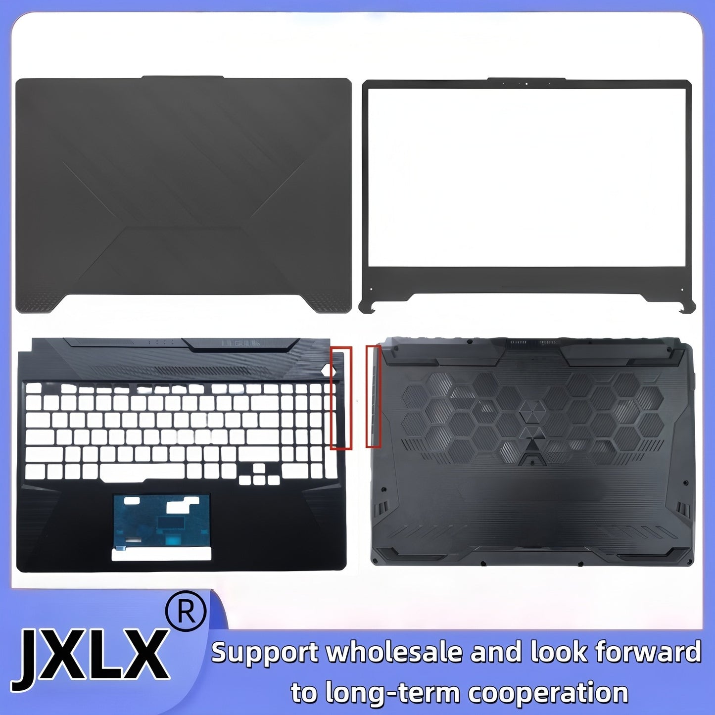 JXLX® Novo Para Asus A15 F15 FX506 FA506 FA506Q FA506U FX506U FX506H Tampa Traseira LCD/Painel Frontal LCD/Tampa do Palmrest/Tampa Inferior