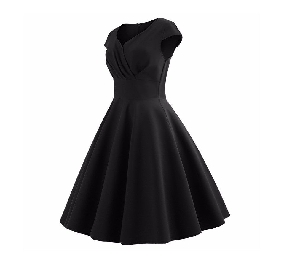 Summer Dress Women Hepburn Vintage Rockabilly Pin Up Dress Robe Femme Casual Ret