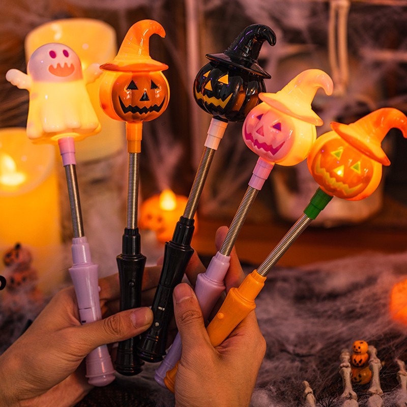 Halloween Party Decoration Halloween Hand Shaker Sticks Pumpkin Ghost Stick Gift Party Favor Gifts Party Supplies