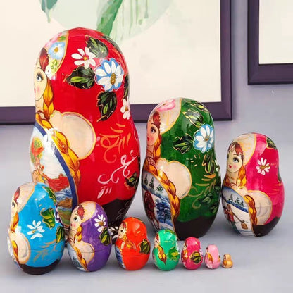 Matryoshka doll 10-Layer Craft Souvenir Special New Year's Gift Wooden Ornament
