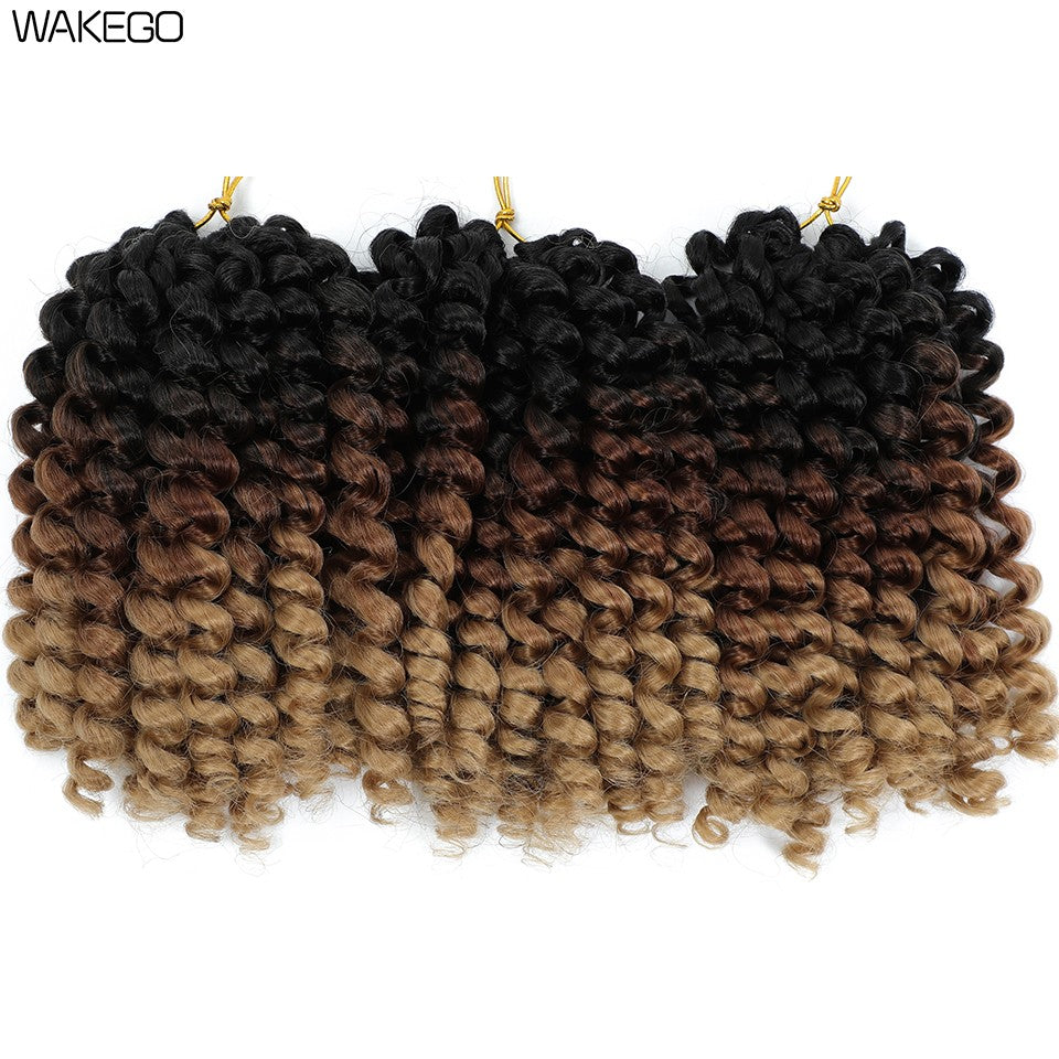 1-4 Pacotes 2X Ringlet Wand Curl Jamaican Bounce 8 polegadas Sintético Wand Curl Twist Braids Hair Crochet Cabelo Cacheado Extensões 20 Raízes