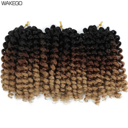 1-4 Pacotes 2X Ringlet Wand Curl Jamaican Bounce 8 polegadas Sintético Wand Curl Twist Braids Hair Crochet Cabelo Cacheado Extensões 20 Raízes