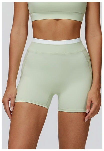 Women Elastic Feeling High Waist Yoga Shorts GymPush Up Running Fitness Legging Tummy Control Gym Outdoor Recreation Yoga Shorts