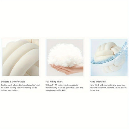 Woven Knotted Ball Pillow Gaming Chair Back Stuffed Cushion Cute Plush Throw Pillow Sofa Decorative Cushion Home Accessories