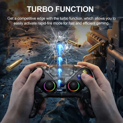 Gamepad For Playstation 5 PS5 Pro/Slim/PC,RGB Wireless Controller  6-Axis Gyro Dual Shock Turbo&Marco Programable Game Controle
