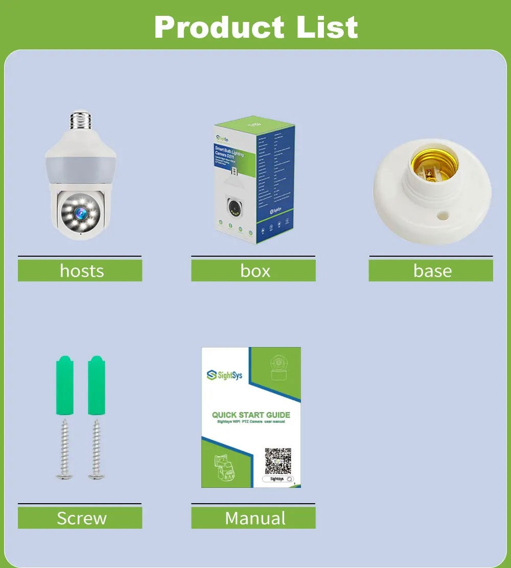 Tuya E27 Light Bulb Dual Screen WiFi Camera 5MP Indoor 5x Zoom PTZ Security Camera IR Color Night Vision Wireless Surveillance