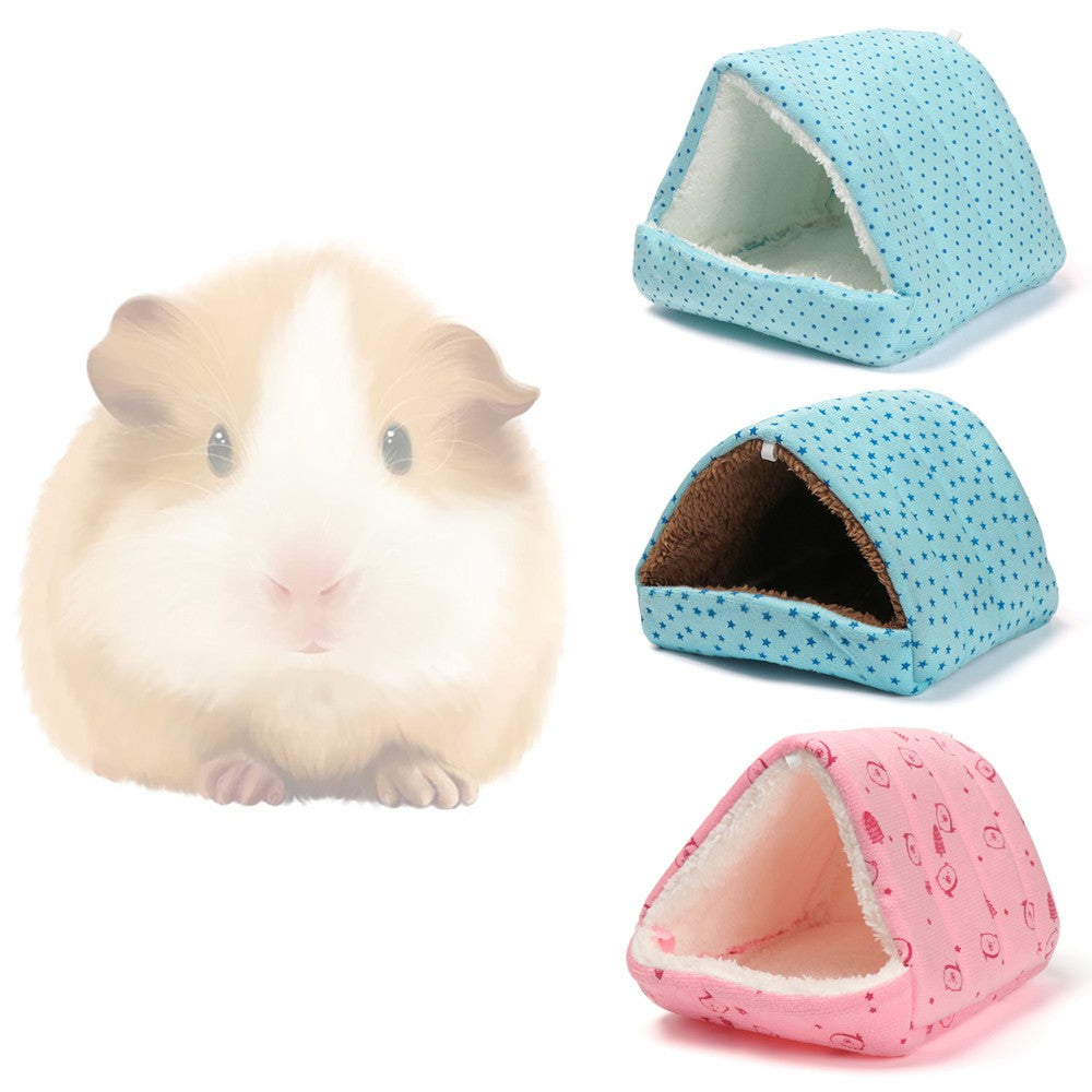Inverno Bonito Desenho Animado Coelho Esquilo Mini Gaiola Ninho de Porquinho-da-Índia Pequenos Animais Ratos de Estimação Cama Casa de Hamster Quente Macia