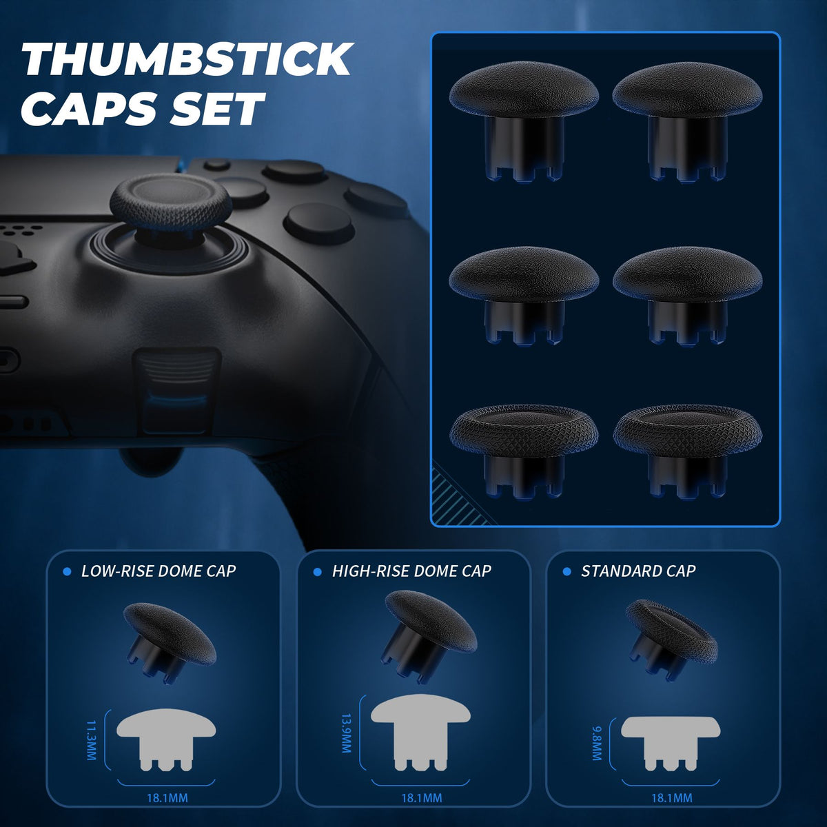 eXtremeRate Beyond-ARC Full Set Shell & Buttons for ps5 Edge Controller, Rubberized Grip Back Plate, Faceplate, Clip Shell