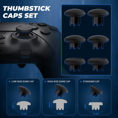 eXtremeRate Beyond-ARC Full Set Shell & Buttons for ps5 Edge Controller, Rubberized Grip Back Plate, Faceplate, Clip Shell