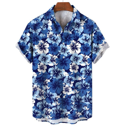 Men's Shirt Summer New Hawaiian Shirt Casual Shirt Beach Shirt Short Sleeve Flower Plant Lapel Hawaiian Holiday Clothing Apparel