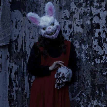 Hot Bloody Rabbit Bear Luminous LED Mask Halloween Horror Bunny Mask Carnival Party Props Cosplay Dress Up Headgear