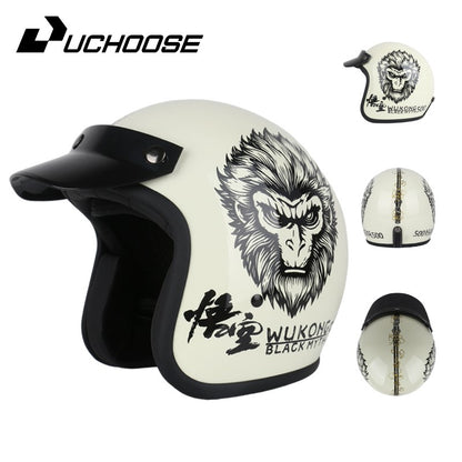DOT Open Face Casco Moto for Motorcycle Accessories Men Moto Helmets Certificated Retro Motorcycle Helmet Cafe Racer