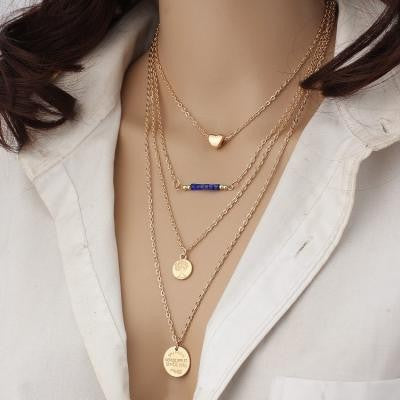 2025 Novo Colar de Moda Design Feminino Simples Simples de Metal Redondo Colar Vendas por Atacado