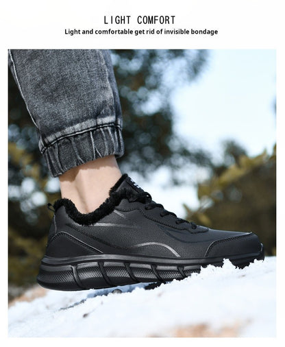 Tênis Masculino de Inverno Quente com Forro de Lã Confortável Impermeável Tamanhos Extras 46 47 48 Calçado Esportivo Casual Zapatillas Hombre