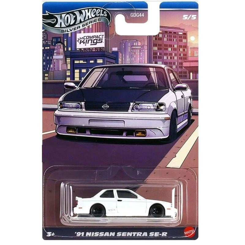 Hot Wheels Original Silver Series Compact Kings Set Fiesta Civic Subaru Miata Sentra 1/64 Scale Die-Cast Model Cars GDG44 Gifts