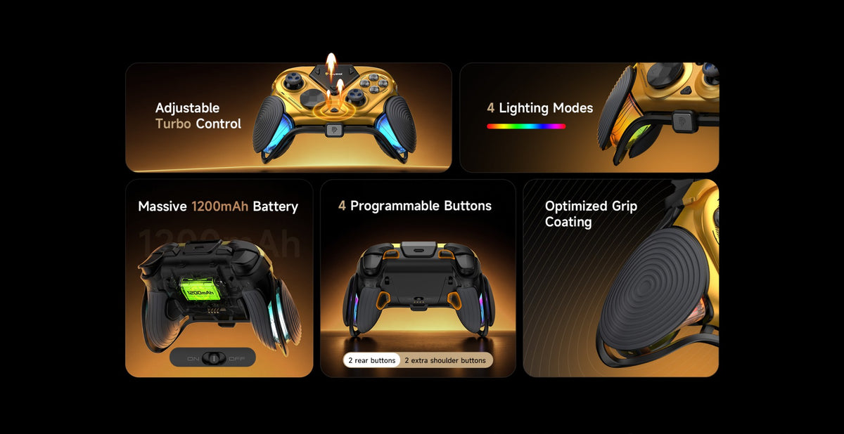 EasySMX Dune 8K Wireless Gamepad Controller, TMR Joysticks, LCD Screen, Hall Effect Triggers for PC/Steam/Switch/Phone