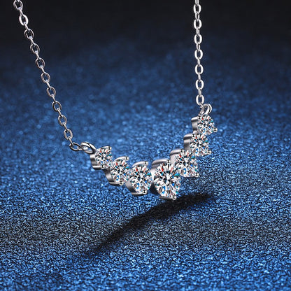 1.7-5.0ct D Cor Moissanite Feminino Pingente Prata Colar Para Mulheres Correntes Festa Noiva Joias Finas Colar de Prata Esterlina 925
