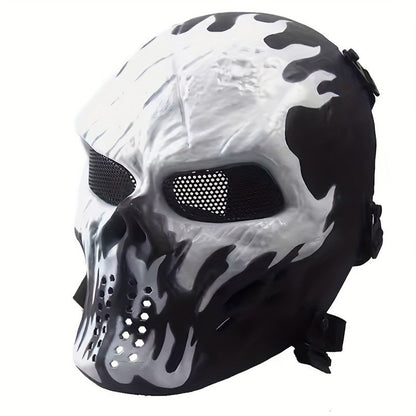 Men's Skull Warrior Mask Cool Camouflage Party Cosplay Accessory Unique Birthday Gift for Boyfriend Horror Game Party Decoration