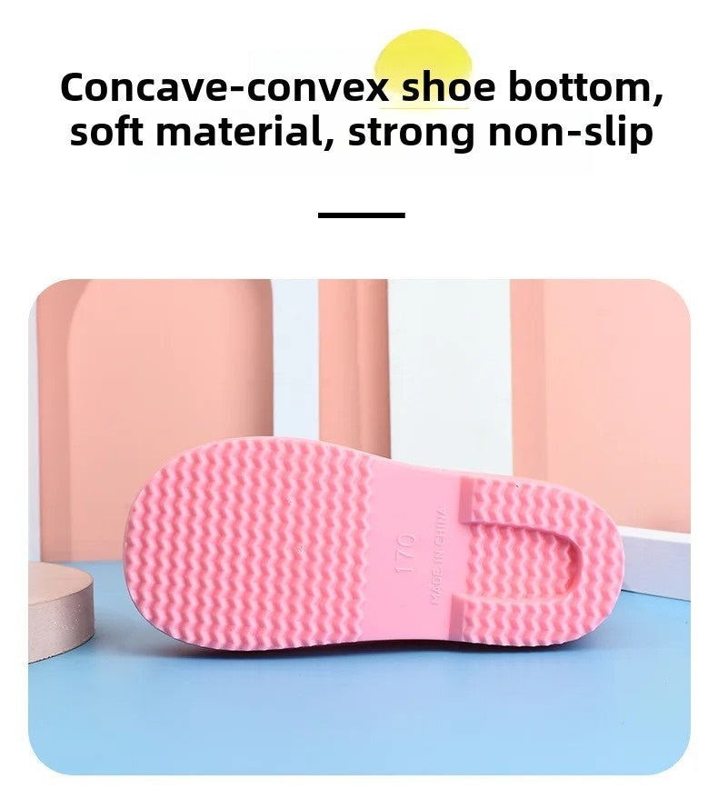 Children's Fleece-Lined Non-Slip Rain Boots For Boys And Girls Cartoon Cute Princess Style Anti-Slip Four Seasons Kids Shoes