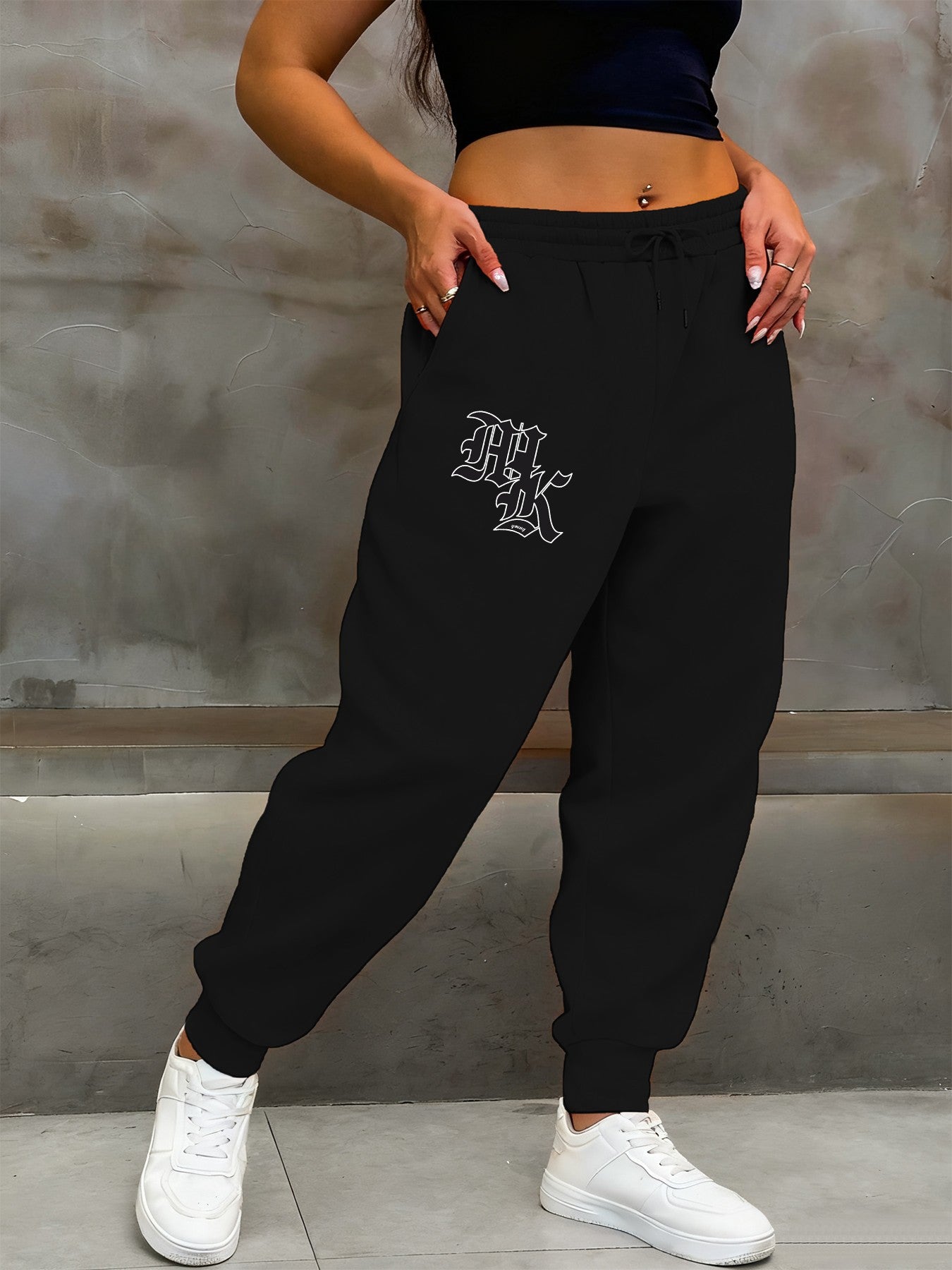 Letter Mk Young Printed Trousers Womens Autumn Fashion Sweatpants Pocket Hip Hop Fleece Sportpants Casual Multicolor Pants
