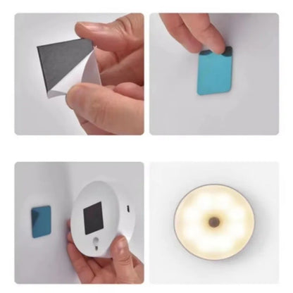 USB Charging Smart Sensor Lamp LED Human Body Induction Night Light Bedside Bedroom Home Corridor Lighting 8 LEDs Mini Wall Lamp