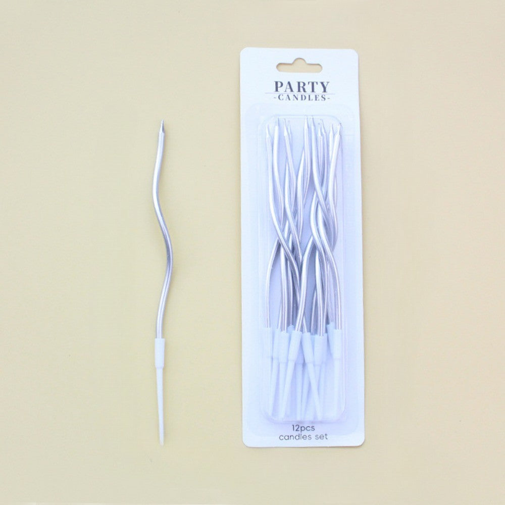 6/12/48pcs Birthday Candles Spiral Cake Candles  Long Thin Cake Candles For Wedding Party And Cake Decoration