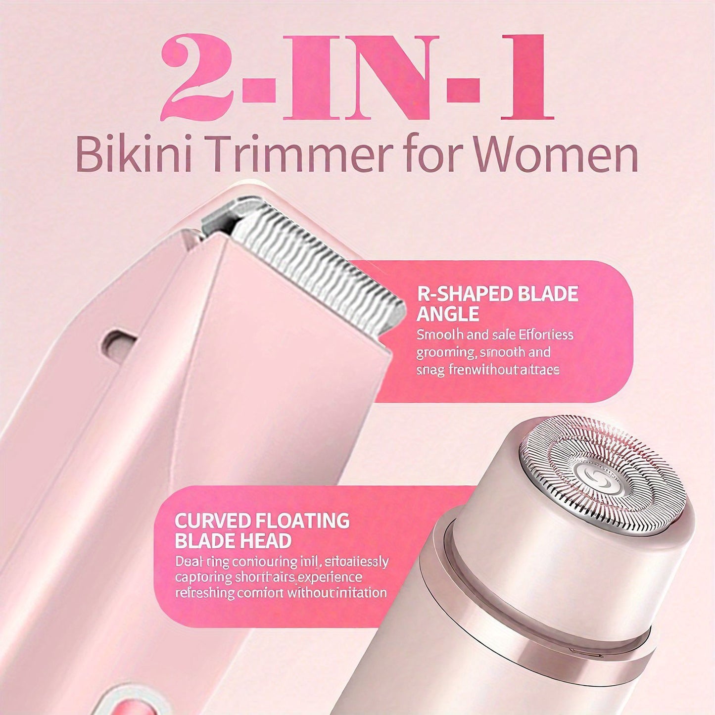 2-in-1 dual-head electric epilator and shaver for underarms, legs and face hair removal, birthday/Christmas gift