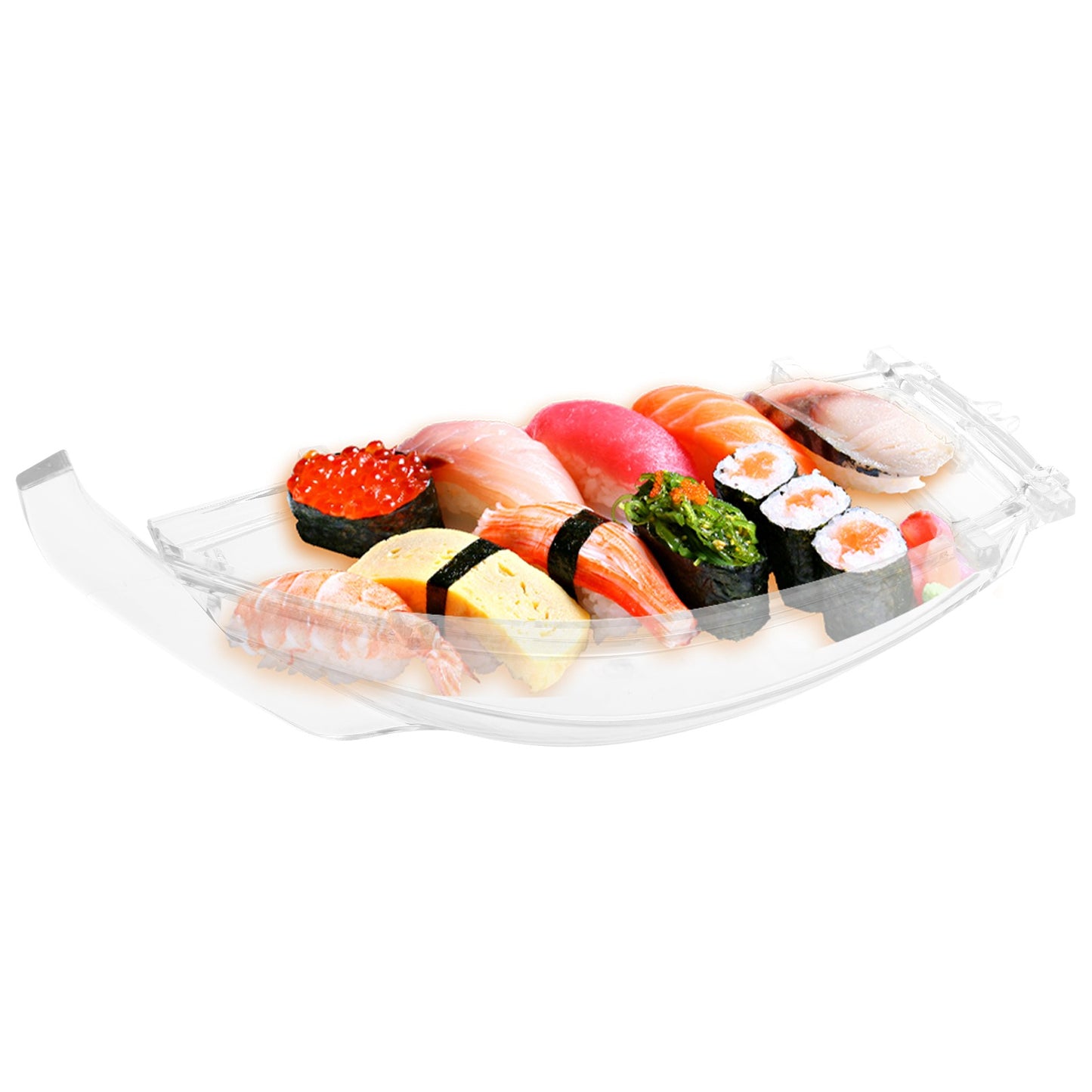 Sushi Serving Tray Reusable Plastic Sushi Boat Serving Plate Japanese Style Sushi Tray Decorative for Home Kitchen Restaurant