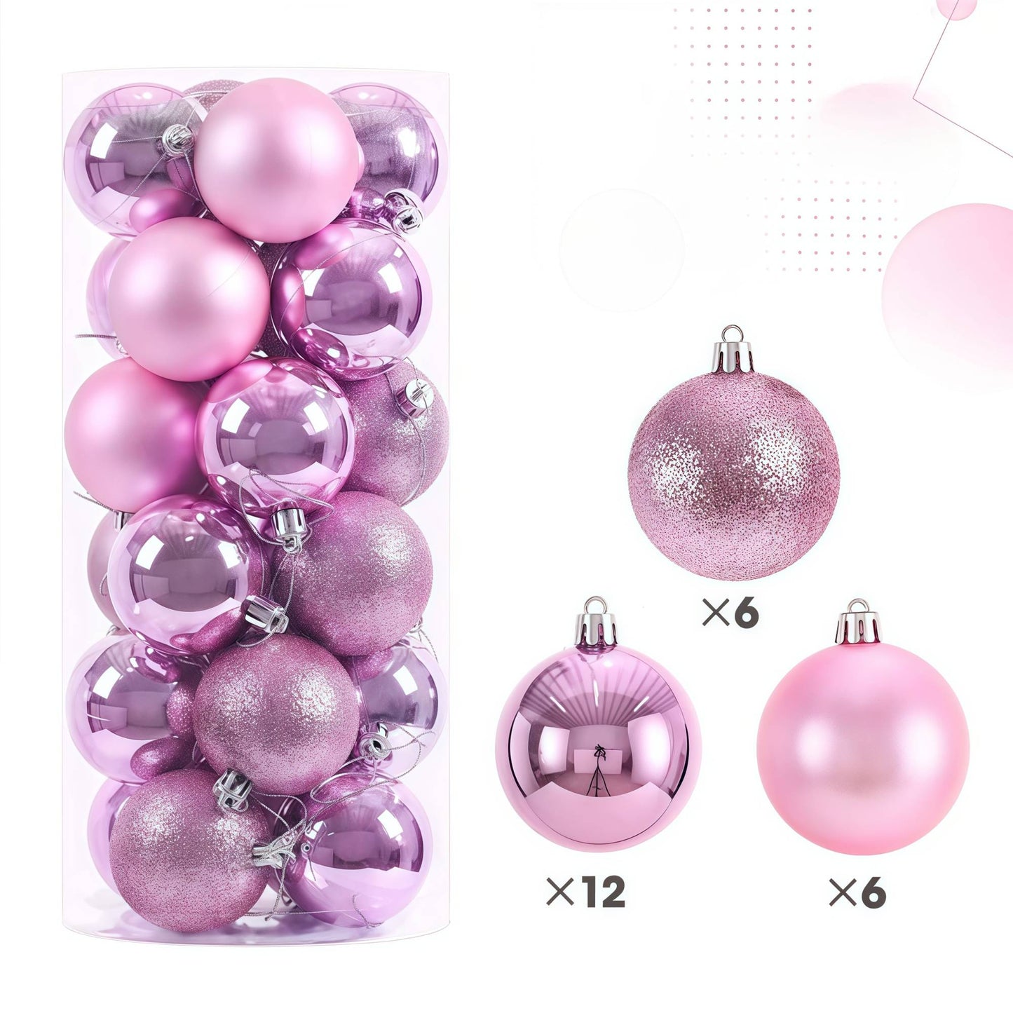 3/4cm Christmas Ball Hanging Christmas Tree Ornament for Home Indoor Decor New Year 2026 Navidad DIY Christmas Decoration Gifts