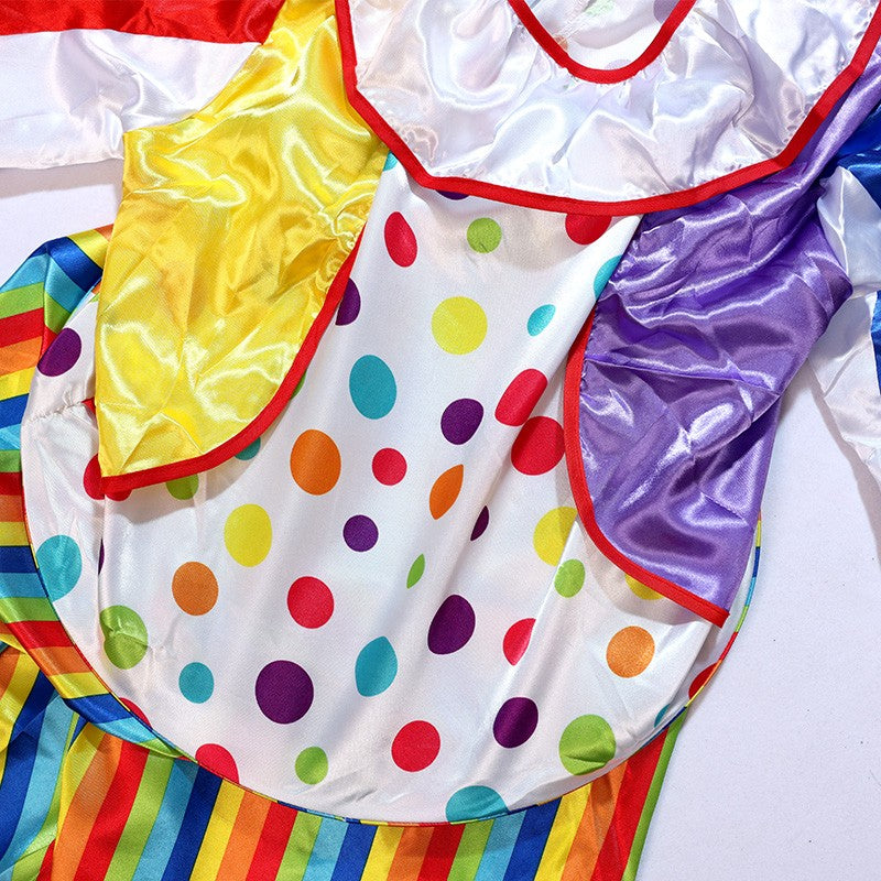 Adult Jumpsuit Circus Clown Cosplay Costume Stage Performance Suit Theme Party Joke Jumpsuits Just Clothing No Wig/shoes