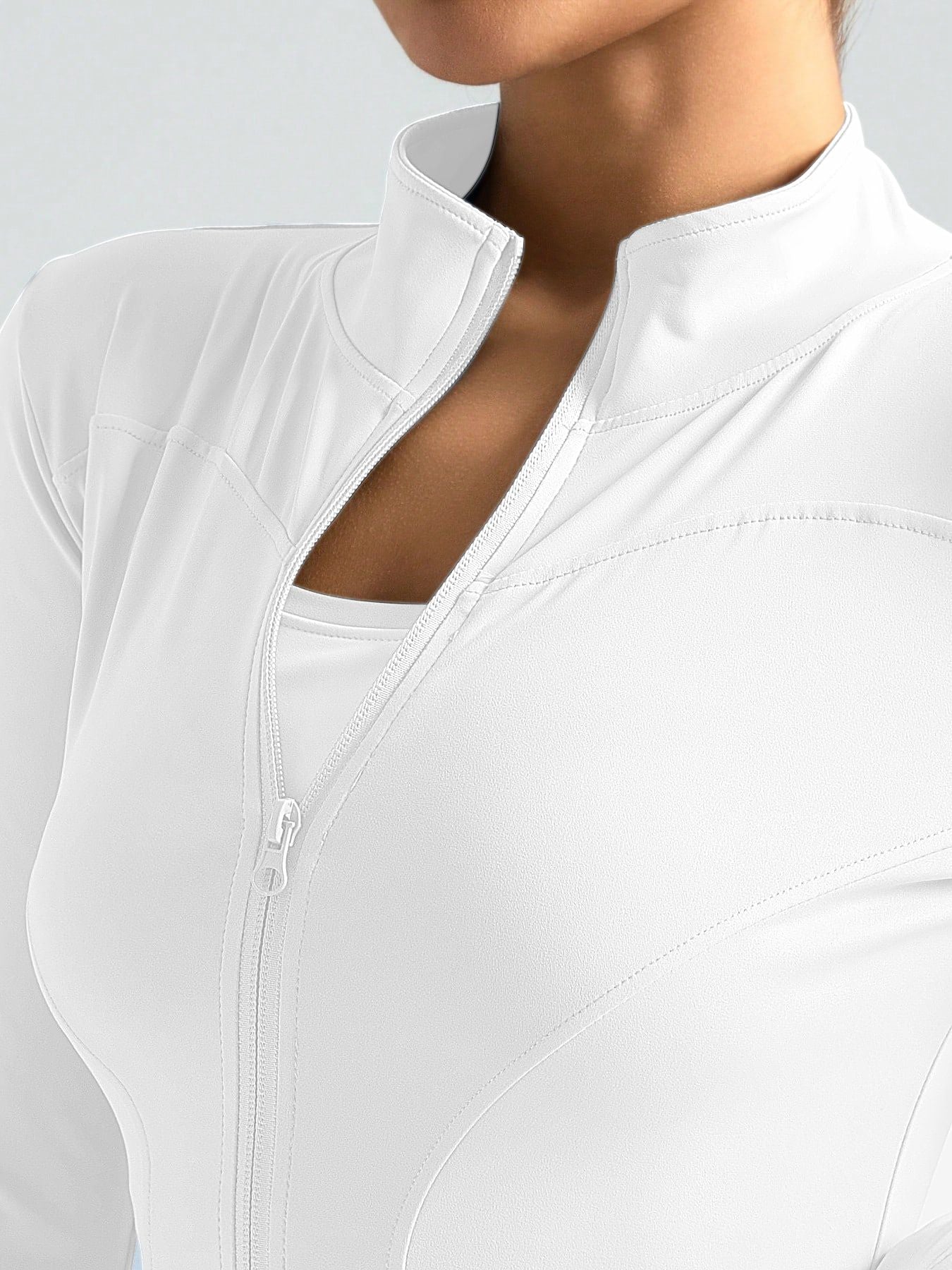 Women's Slim Fit Long Sleeved Yoga Jacket Nude Zipper Professional Running Training Fitness Top for Autumn And Winter