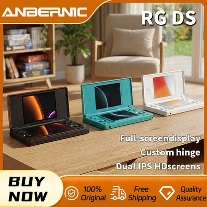 2026 Hot Sale Anbernic RG DS Handheld Game Console 4" IPS Dual Screen Android 4000mAh Flip Video Games Player