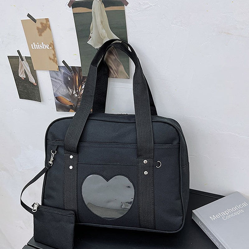 Japanese JK School Heart Uniform Bags Women's Student Handbag Cosplay Anime Shoulder Bag Large Capacity Handbags
