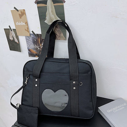 Japanese JK School Heart Uniform Bags Women's Student Handbag Cosplay Anime Shoulder Bag Large Capacity Handbags
