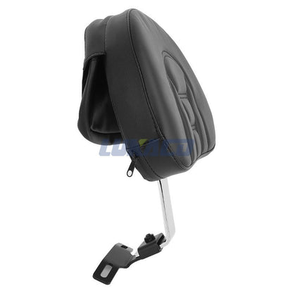 Motorcycle Adjustable Driver Rider Backrest Plug In Sissy Bar Seat Cushion Moto Pad For Harley Fatboy Heritage Softail 2007-2017