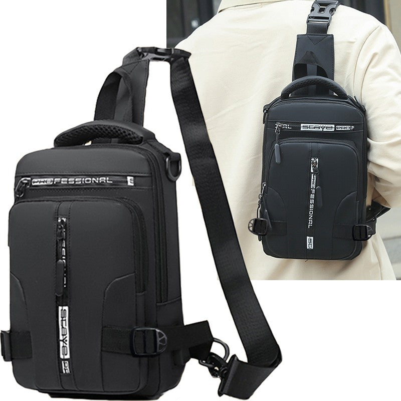 Men's dual-purpose crossbody and shoulder bag, multi-functional casual and versatile single-shoulder handbag, chest bag