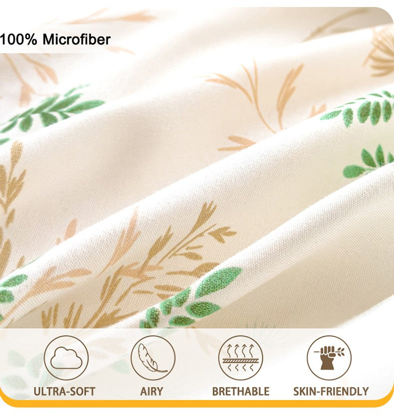 3pcs Elegant Floral Tea Art Print Duvet Cover Set? Soft Skin-Friendly Bedding Set Includes 1 Duvet Cover And 2 Pillowcases