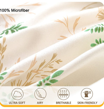 3pcs Elegant Floral Tea Art Print Duvet Cover Set? Soft Skin-Friendly Bedding Set Includes 1 Duvet Cover And 2 Pillowcases