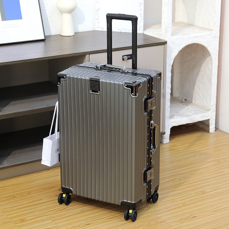 Luggage Suitcase Aluminum Frame 20 Trolley Case Universal Wheels 24 Female Male Students 26 Durable Password 28inch Leather Case