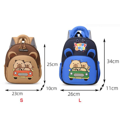 Mochila de Capivara Kawaii de Desenho Animado, Nylon Leve, Mochila Escolar de Capivara, Grande Capacidade, Multibolsos, Mochila para Jardim de Infância