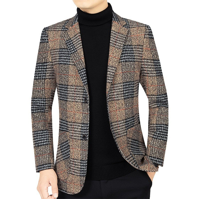 Classic Men's Suit Jacket England Plaid Blazers High Quality Business Causal Suit For Men Clothing Conjuntos De Blazer A2F1732
