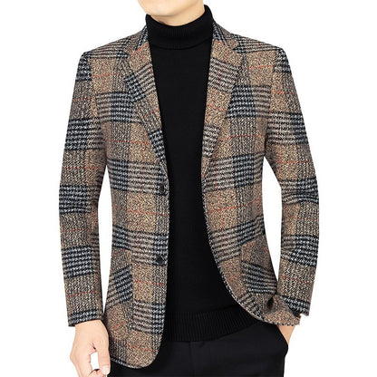 Classic Men's Suit Jacket England Plaid Blazers High Quality Business Causal Suit For Men Clothing Conjuntos De Blazer A2F1732