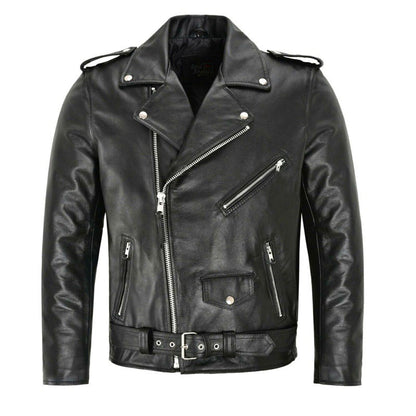 Locomotive Mens Leather Jackets Fashion Solid  Casual Mens Jackets
