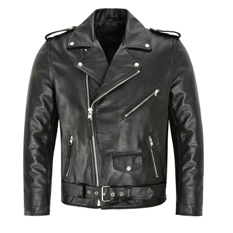 Locomotive Mens Leather Jackets Fashion Solid  Casual Mens Jackets