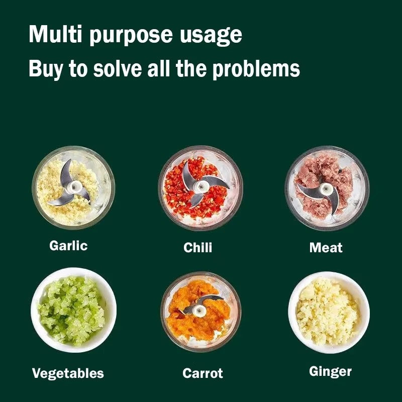 1 electric garlic puree machine 260ML garlic grinder onion chopper vegetable chili grinder household kitchen mixer