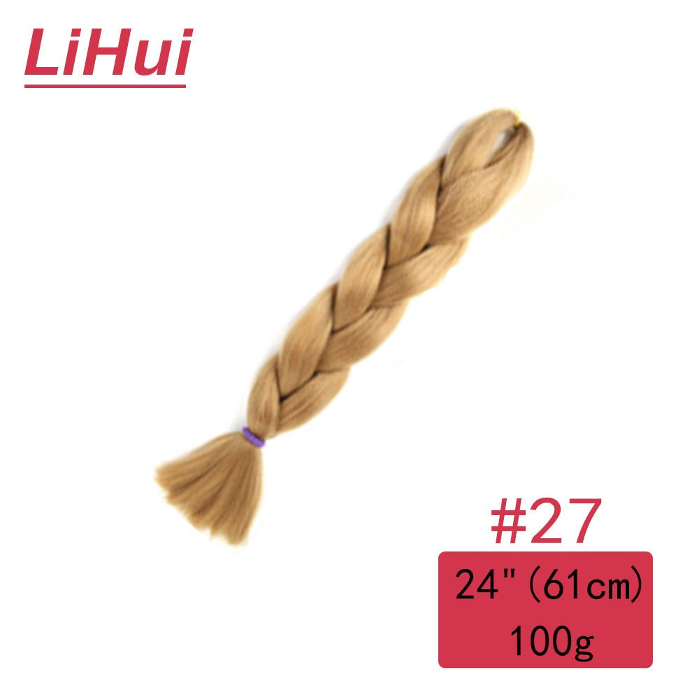 Cabelo Sintético Trança Jumbo 24 Polegadas Ombre Jumbo Extensão de Cabelo para Mulheres Tranças DIY Roxo Rosa Amarelo Cinza Lihu