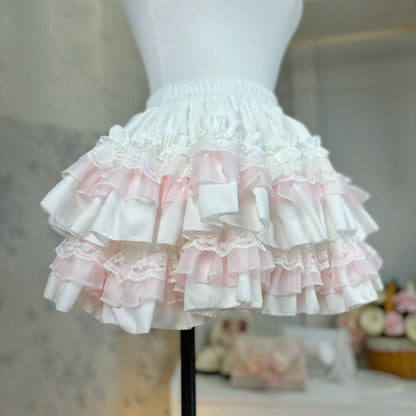 Sweet Kawaii Lolita Style Princess Vintage Cake Skirt Women Cute Lace Ruffles Party Mini Skirts Harajuku Y2k Faldas Mujer